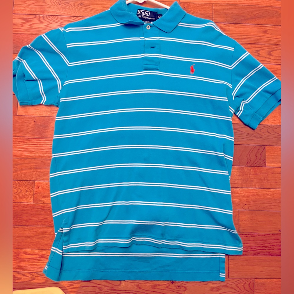 Blue striped polo by Ralph Lauren